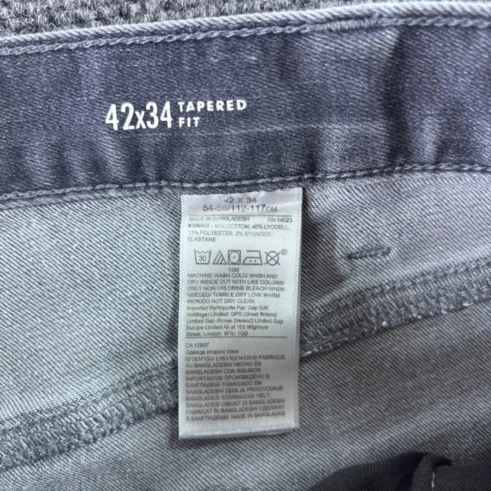 Banana Republic Traveler Jeans Mens 42x34 Grey Tapered‎ Fit Stretch Denim Casual